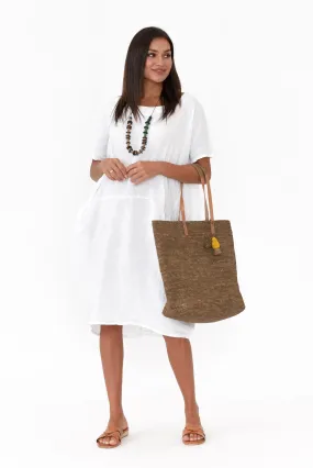 Ella White Linen Dress