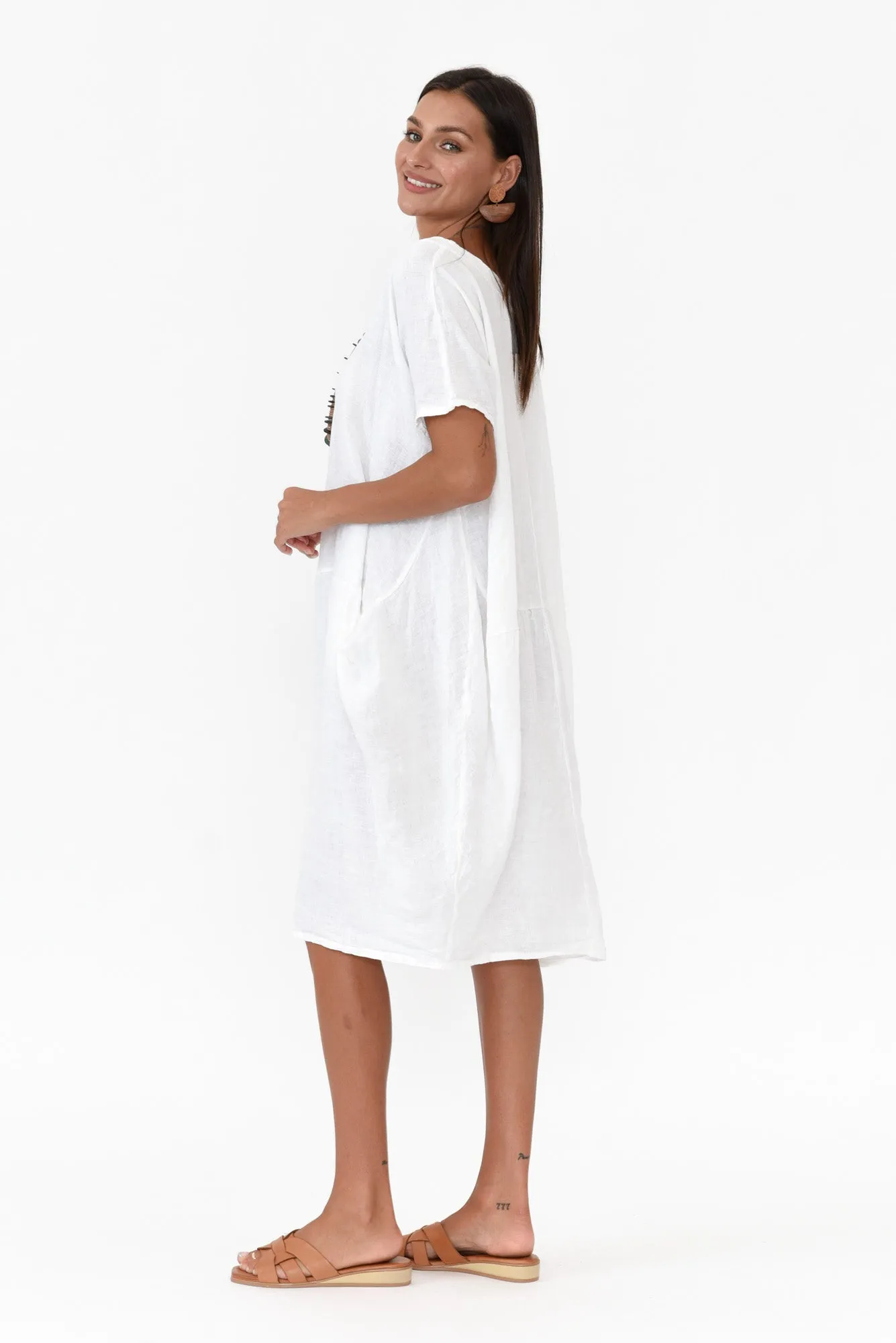 Ella White Linen Dress