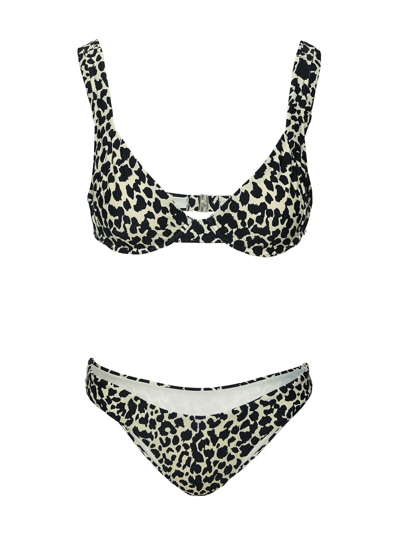 Ellie High Cut Cheeky Bikini Bottoms Leopard