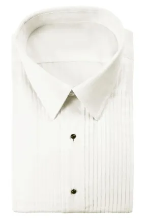 Enzo Ivory Pleated Laydown Tuxedo Shirt