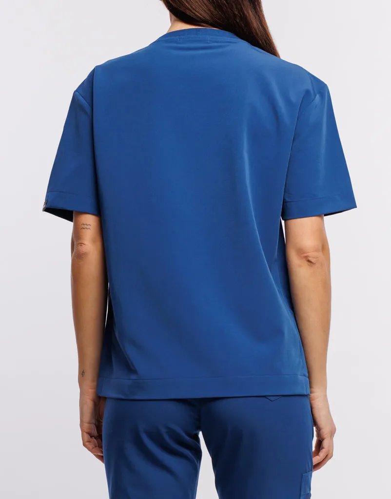 Essential Crewneck Scrub Top - Royal Blue