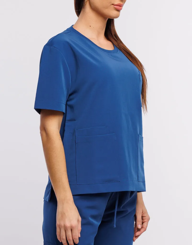 Essential Crewneck Scrub Top - Royal Blue