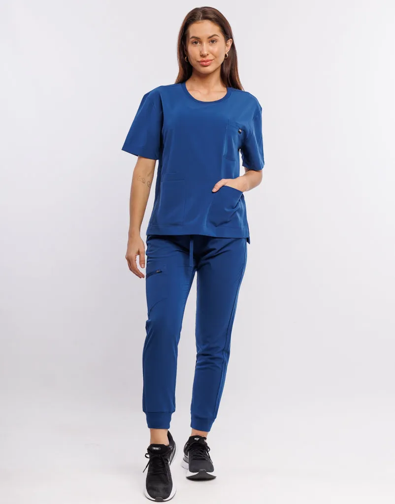 Essential Crewneck Scrub Top - Royal Blue