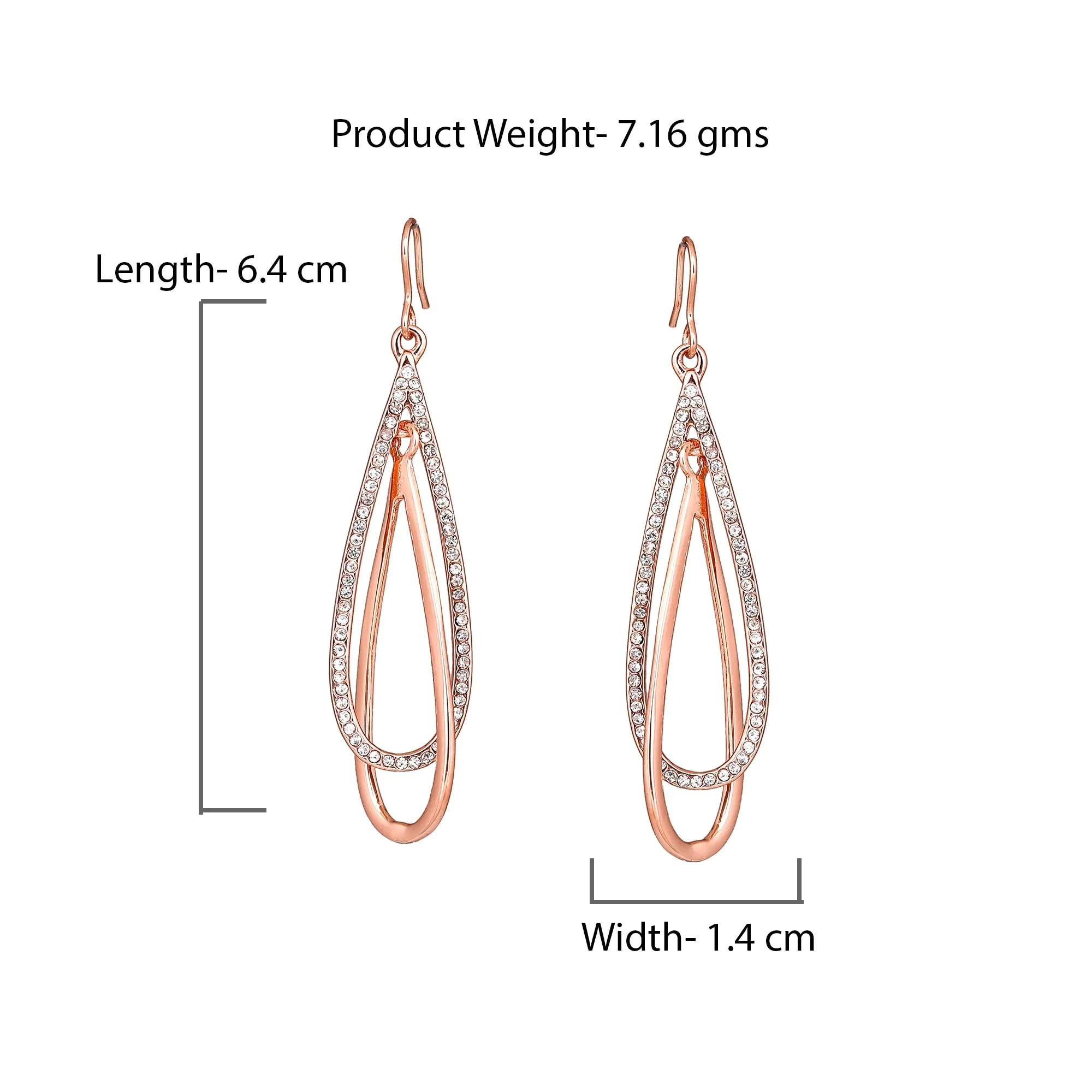 Estele Fancy hanging latest rose gold earrings for women