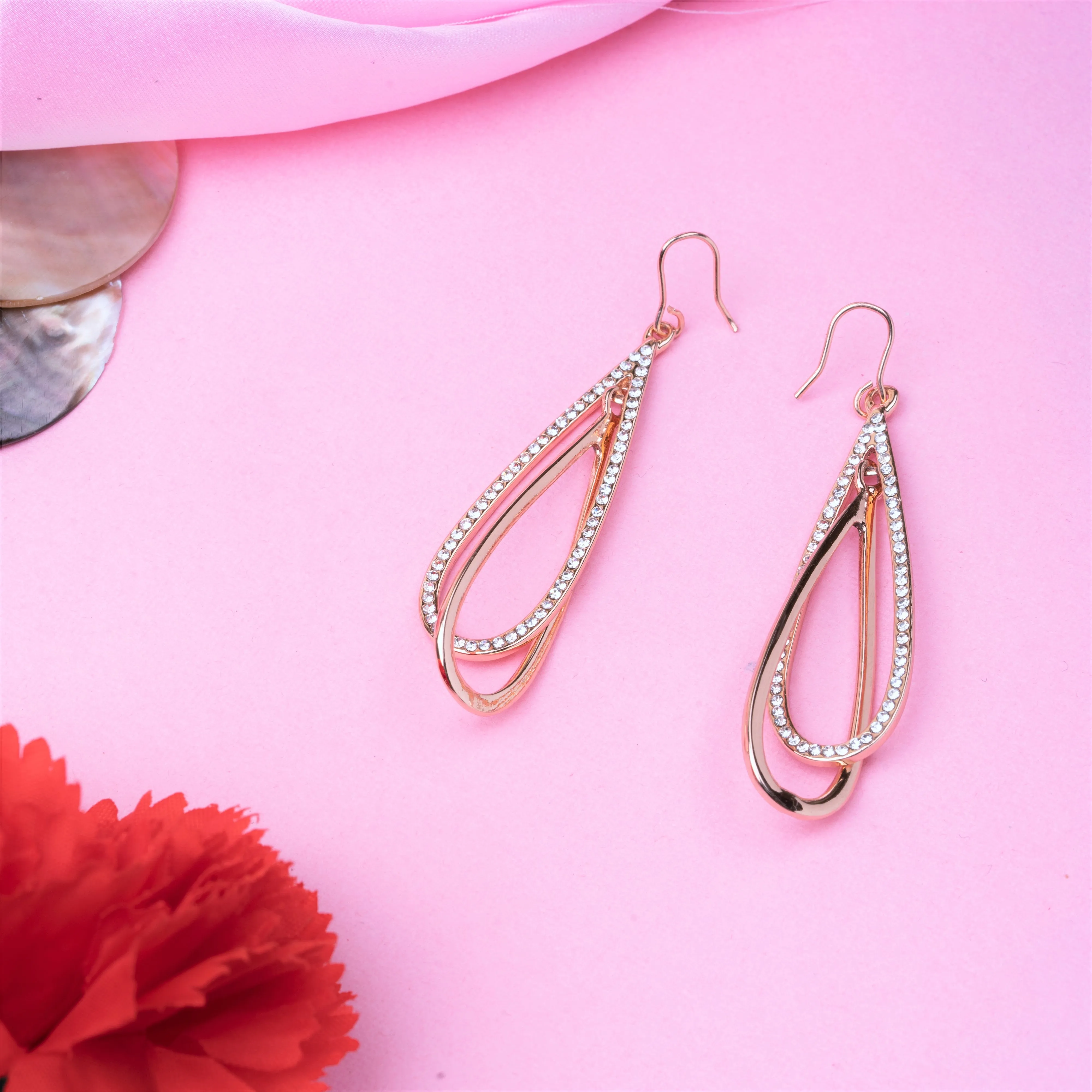 Estele Fancy hanging latest rose gold earrings for women