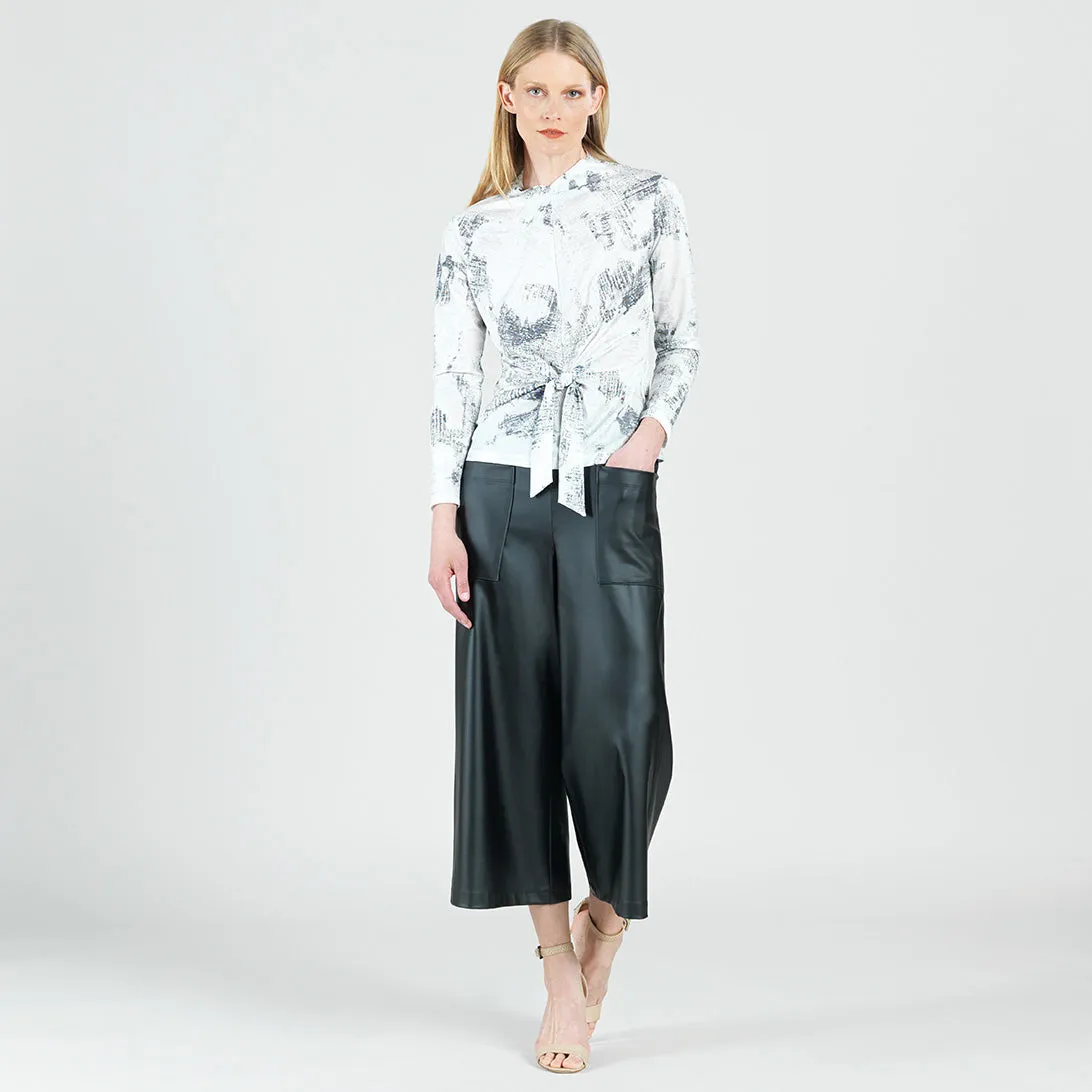 Foil Knit - Center Front Tie Top - Abstract Marble - Final Sale!