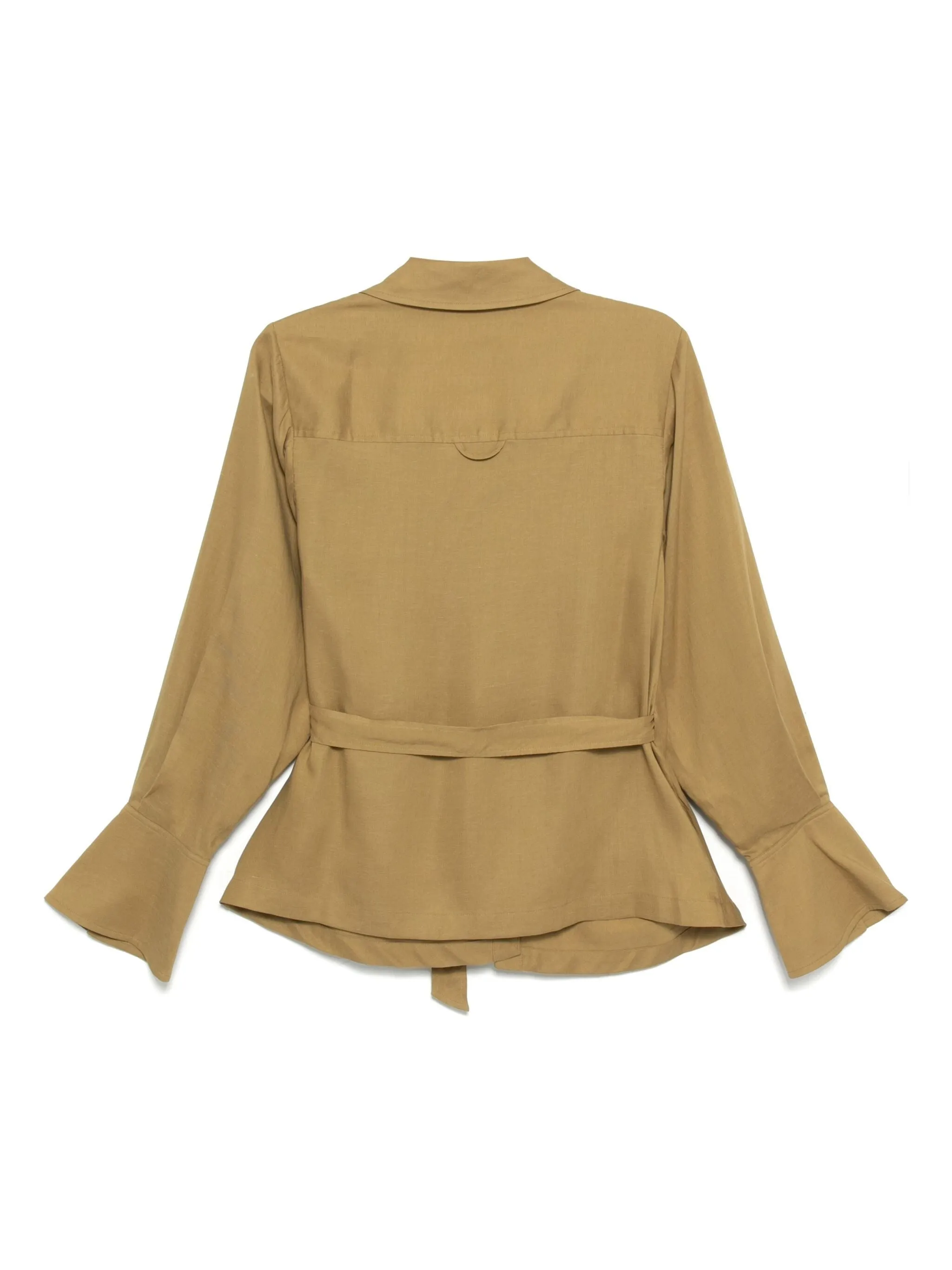 FREESIA DRAPED LINEN LONG SLEEVE