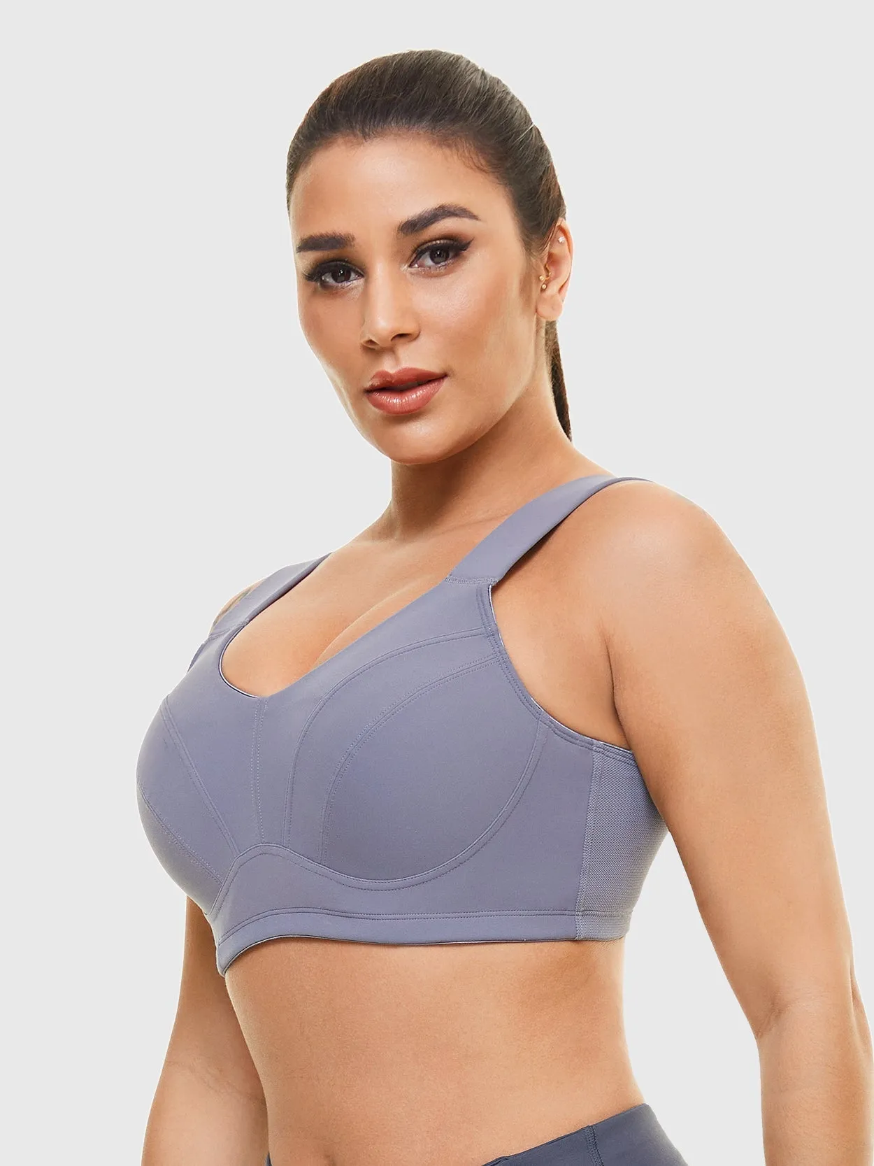 Full Coverage Underwire Workout Sports Bras Grey