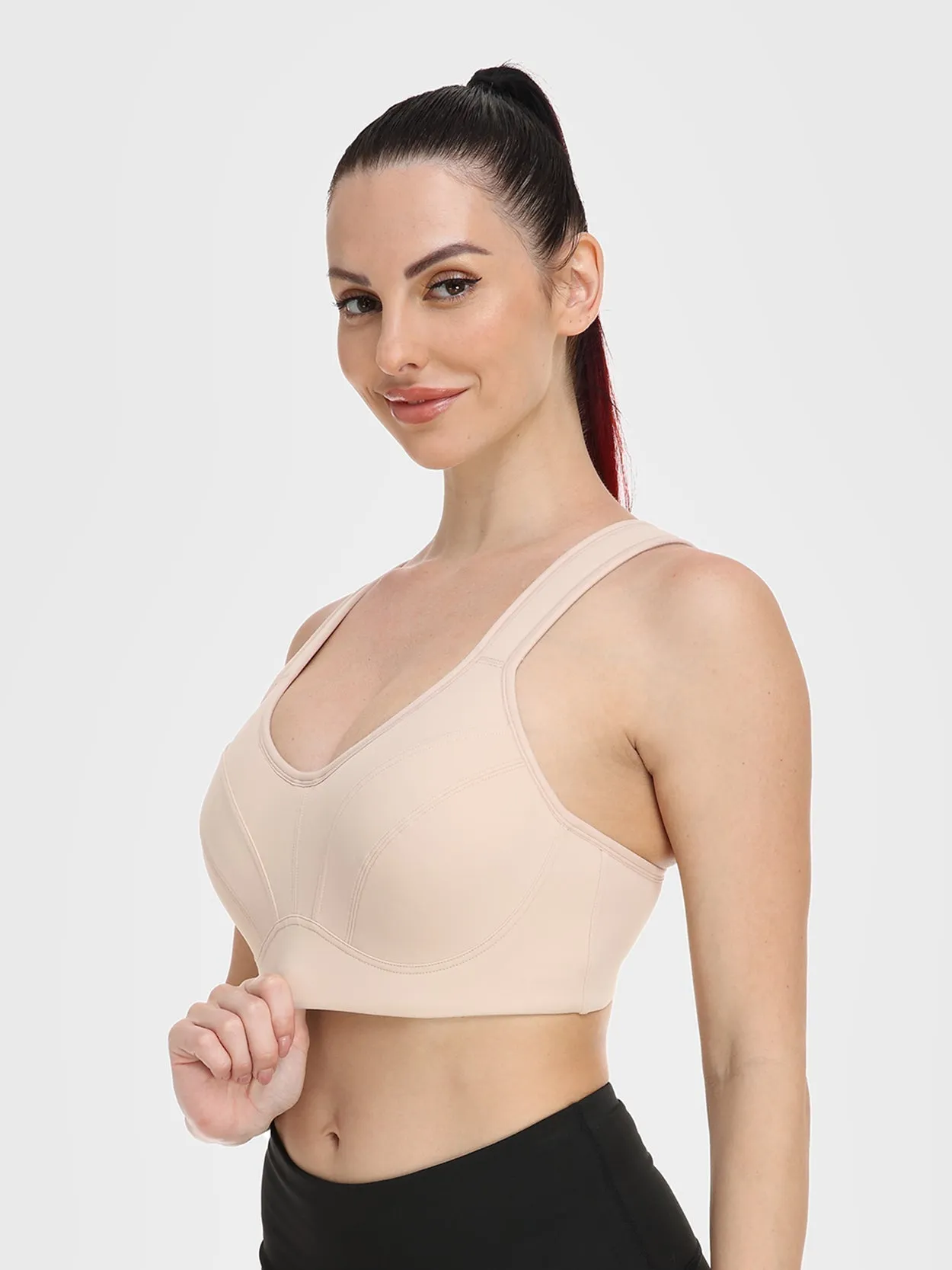 Full Coverage Underwire Workout Sports Bras Nude