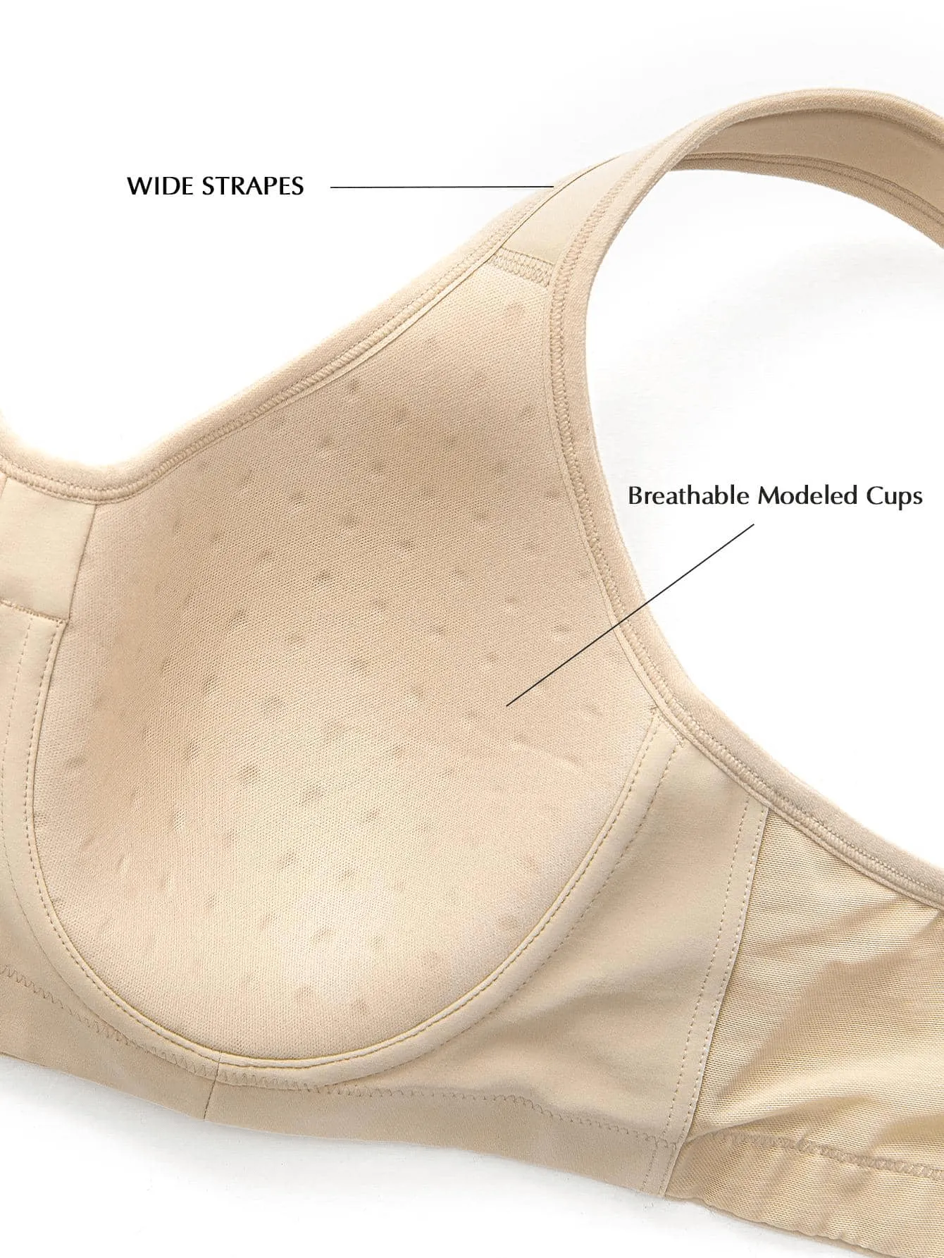 Full Coverage Underwire Workout Sports Bras Nude