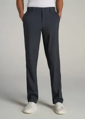 Garment Dyed Linen Casual Pants for Tall Men in Heron Grey