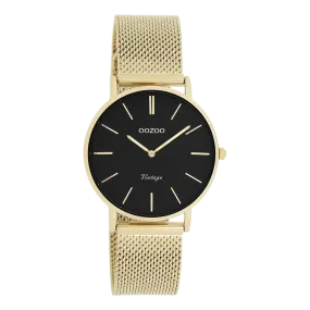 Gold coloured OOZOO watch with gold coloured metal mesh bracelet - C9915