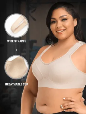 High Impact Full Coverage Plus Size Sports Bra Nude