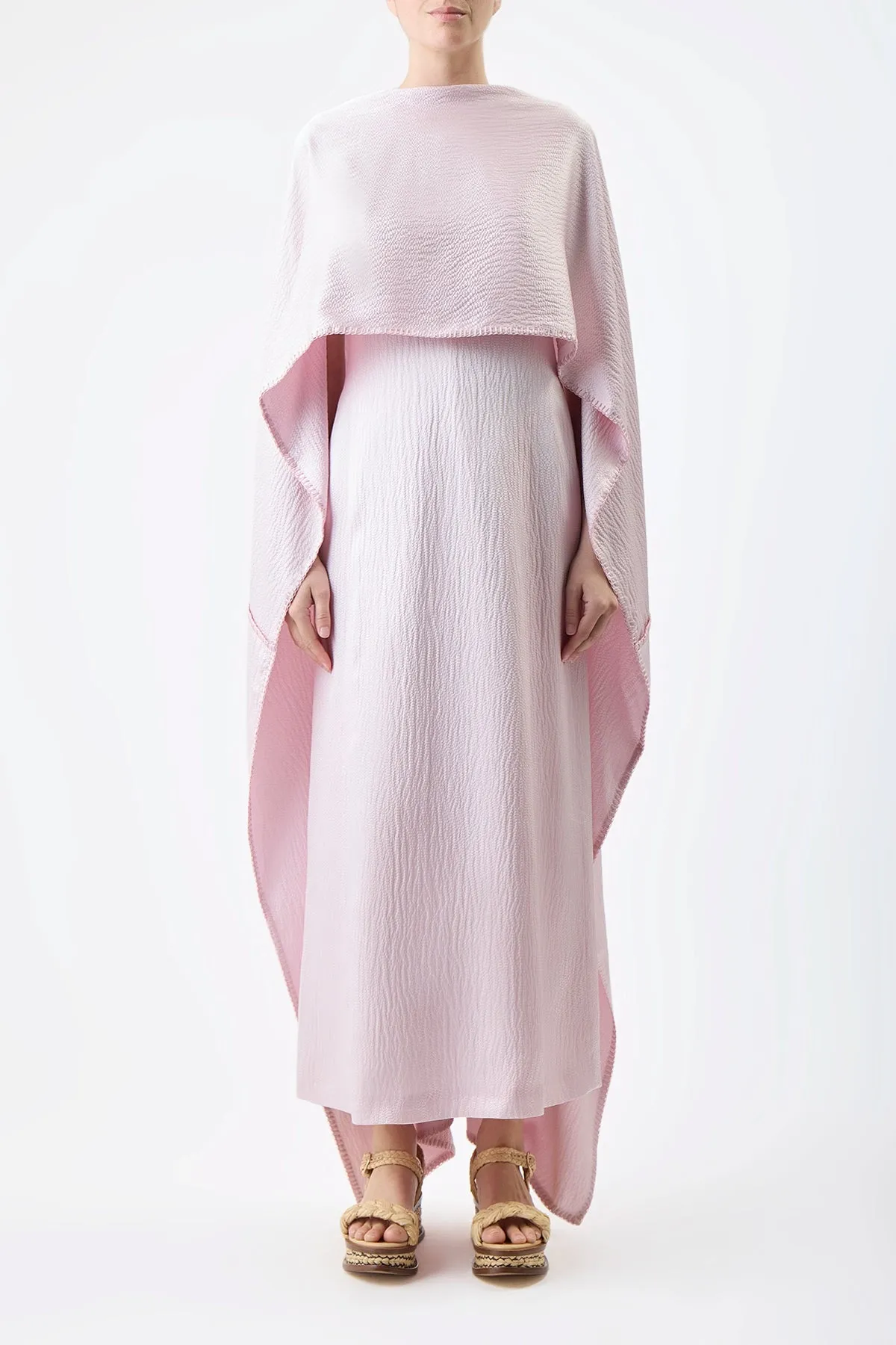 Hunter Dress in Blush Silk