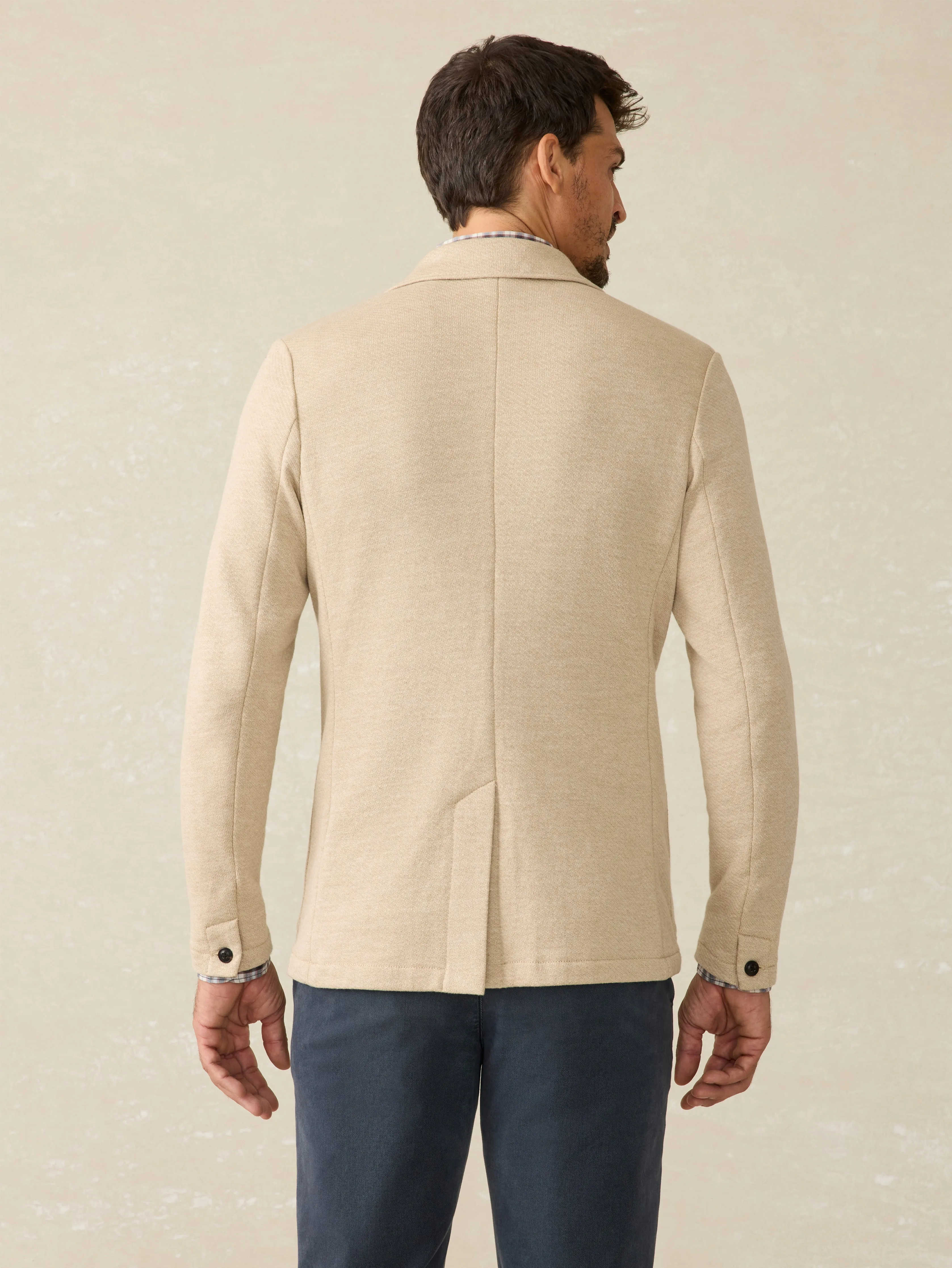 Inlet Knit Blazer - Khaki Fields Melange