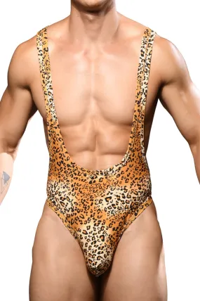 JCSTK - Andrew Christian AC-7943 Unleashed Leopard Swim Boykini Bodysuit for Men w/ ALMOST NAKED Printed