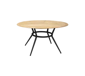 Joy dining table, dia. 144 cm (w/teak dia. 120 cm)