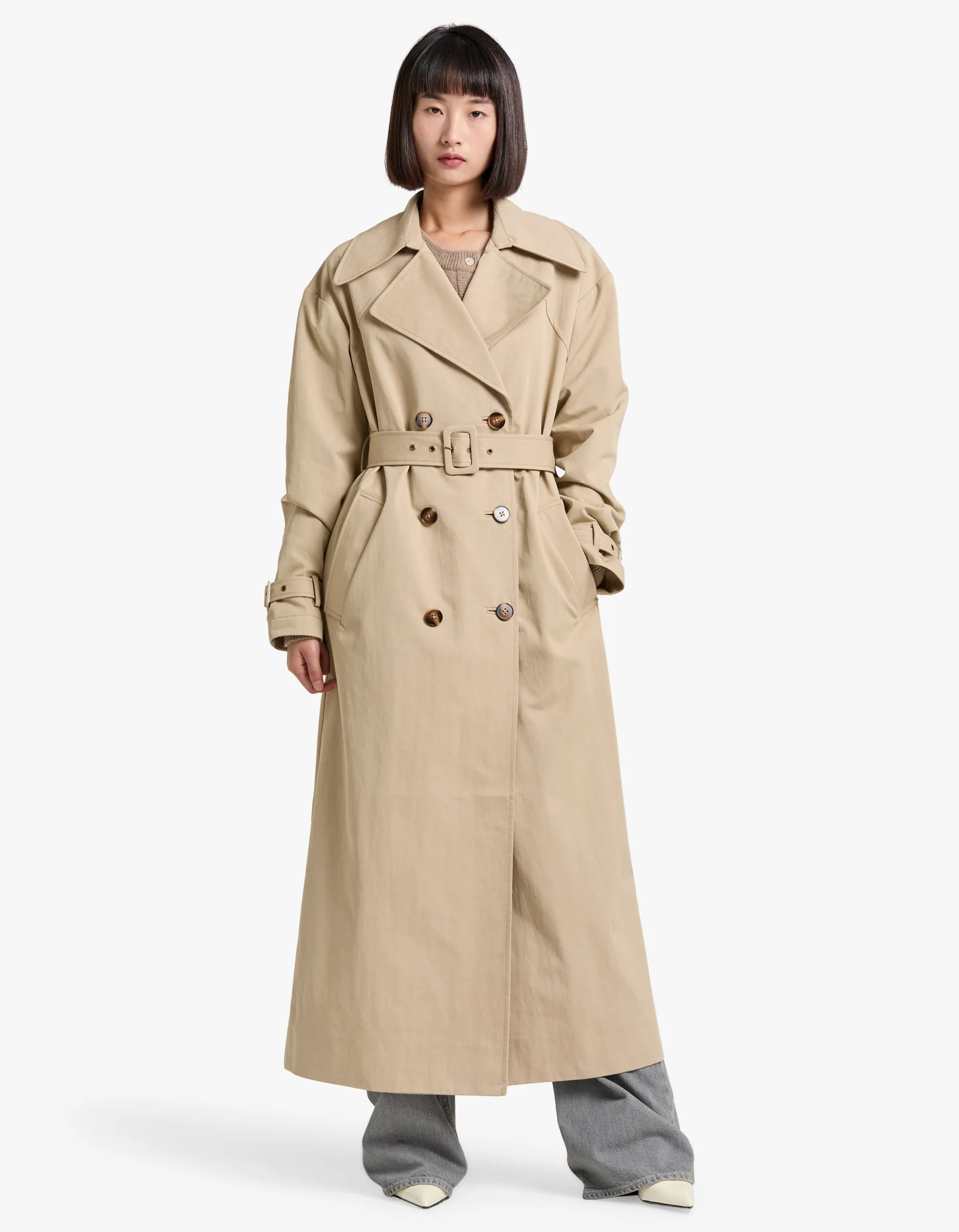 Kai Trench Coat - Khaki Beige