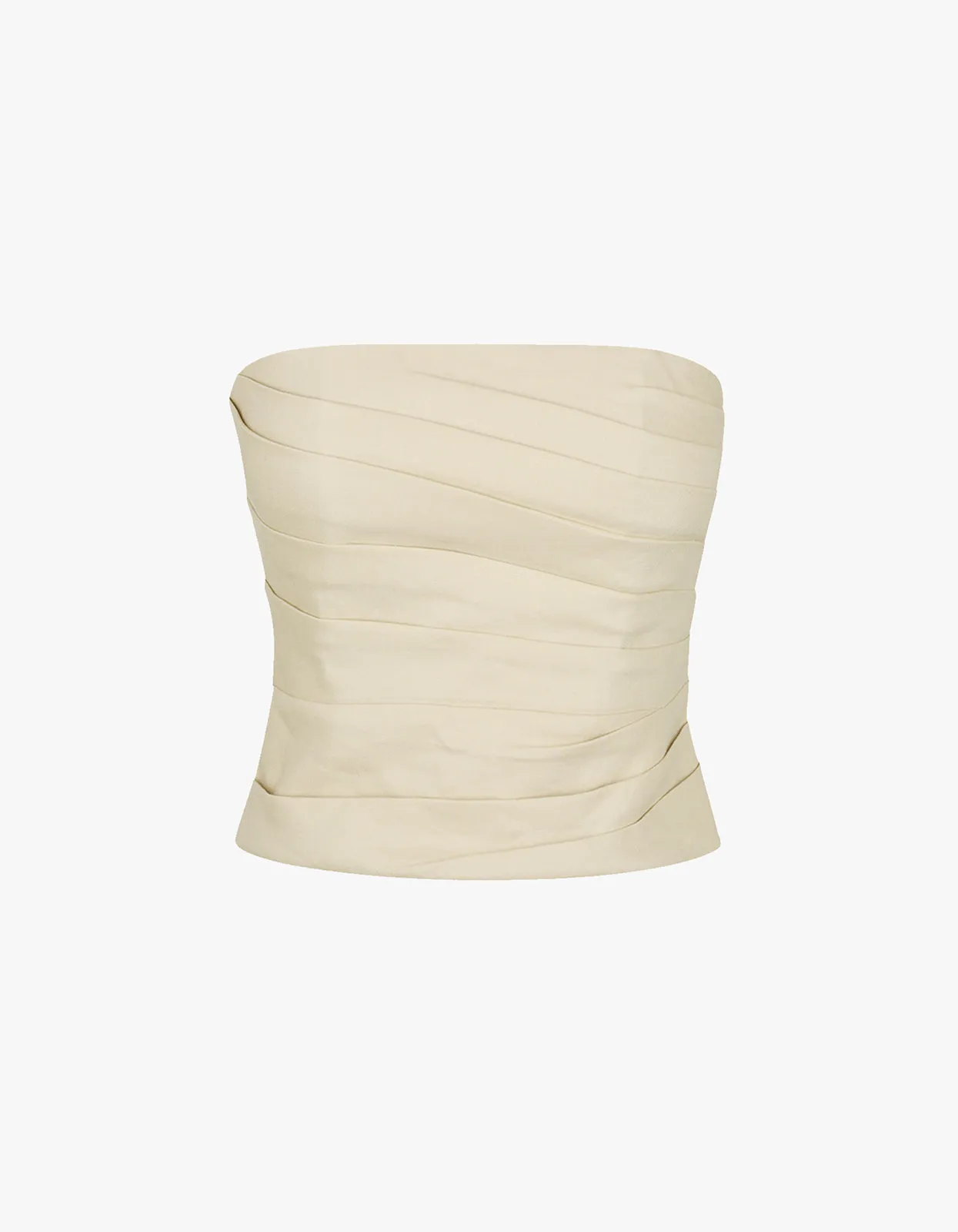 Kasbah Strapless Draped Bodice - Oyster