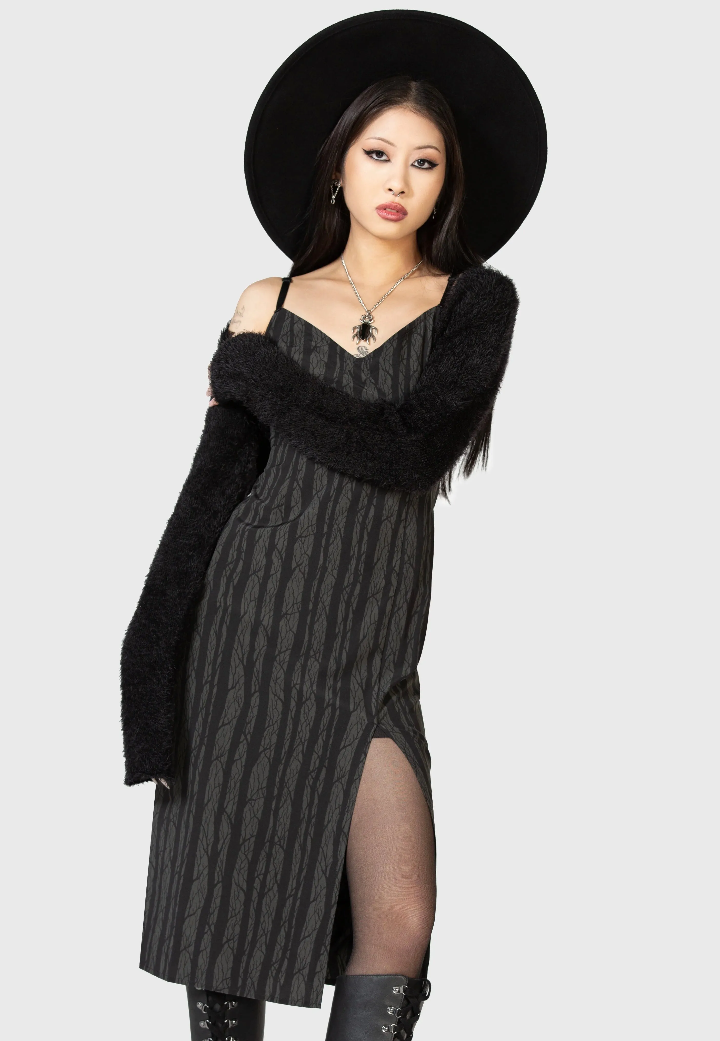 Killstar - Moonlit Bloom Skater Black - Dress