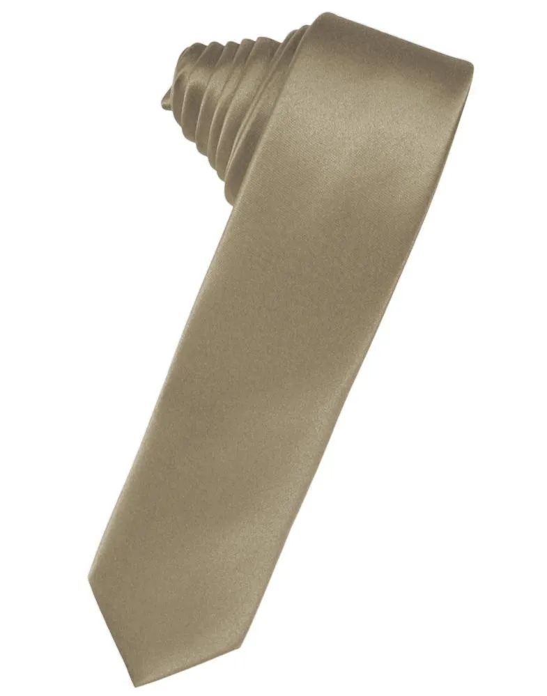 Latte Luxury Satin Skinny Necktie