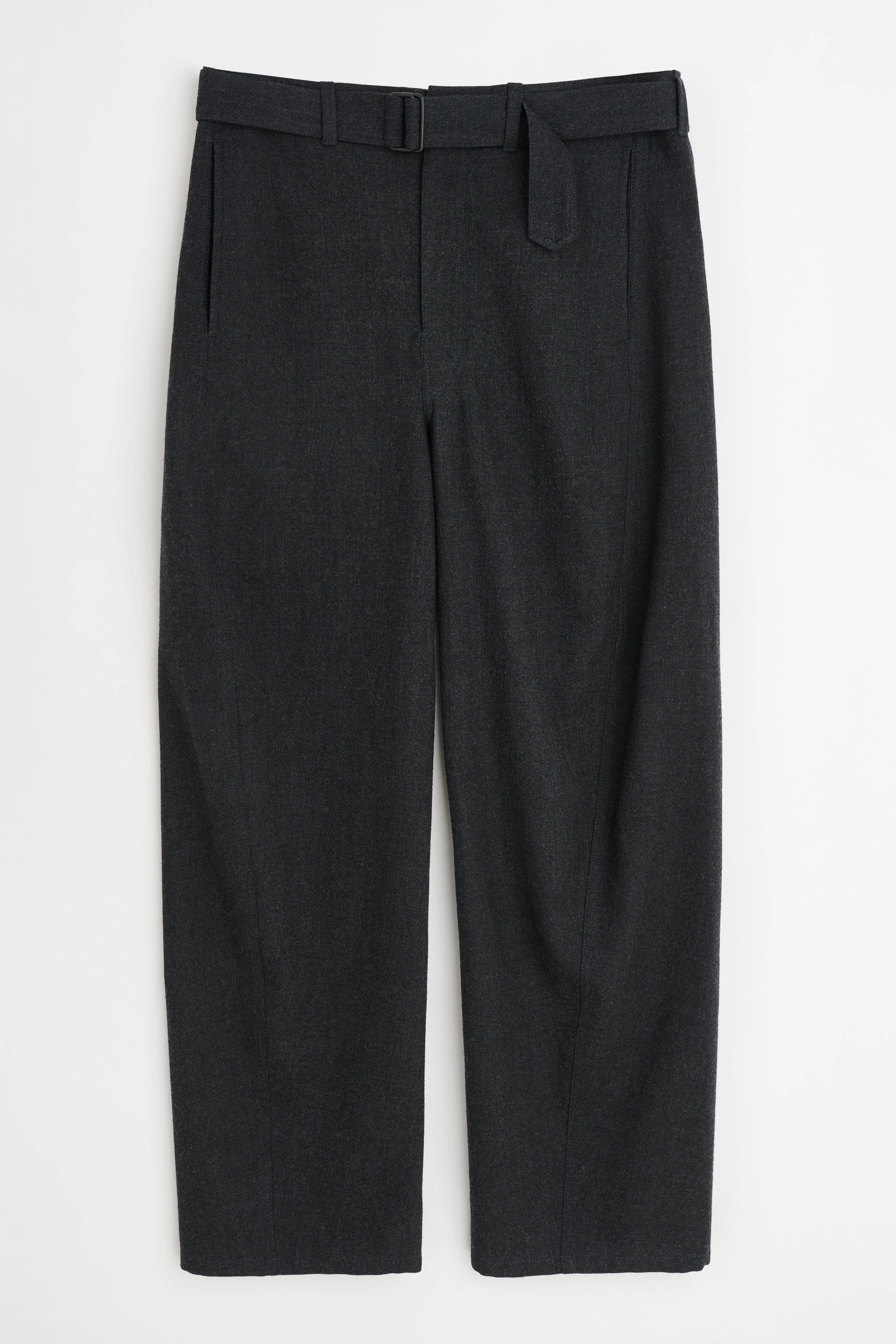 Lemaire Belted Twisted Tailored Pants Anthracite / Grey