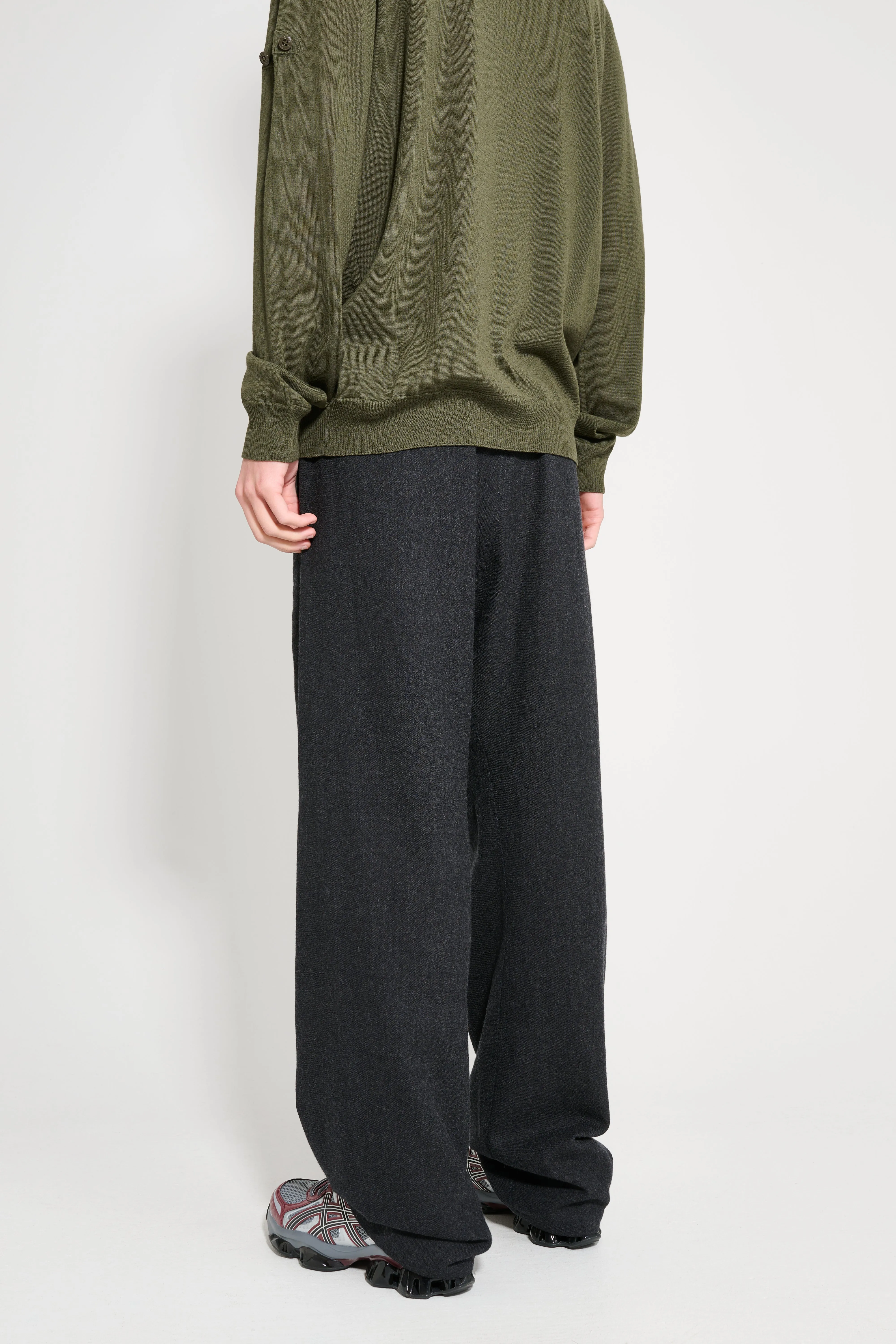 Lemaire Belted Twisted Tailored Pants Anthracite / Grey