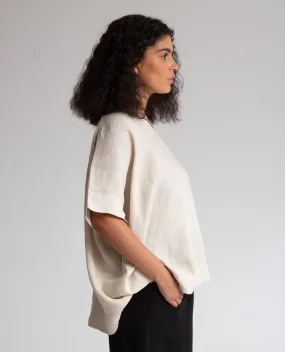 Leonor Linen Top In Bone