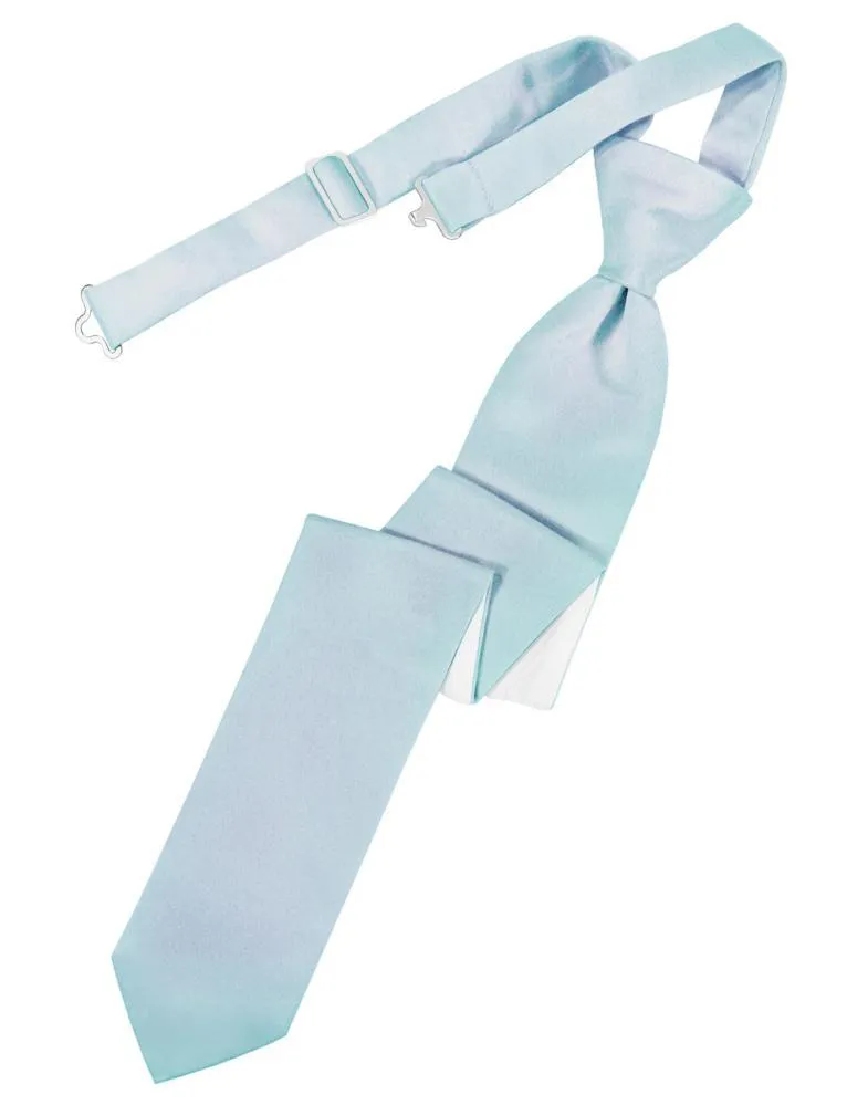 Light Blue Luxury Satin Skinny Necktie