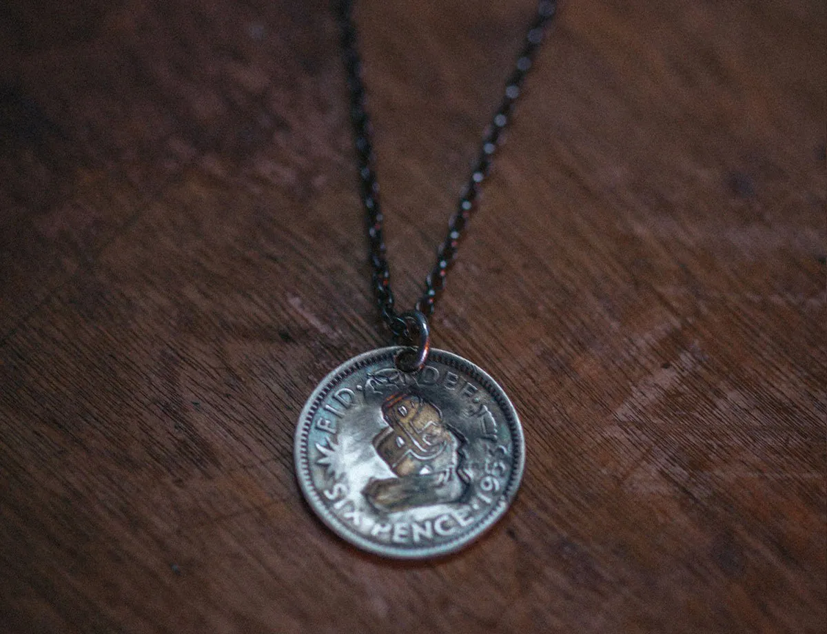 Lucky Sixpence Necklace Silver