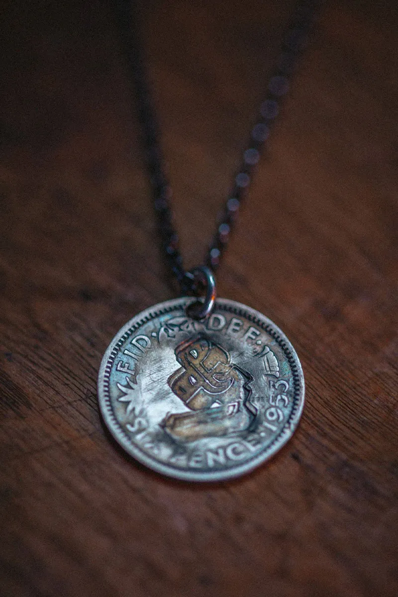 Lucky Sixpence Necklace Silver