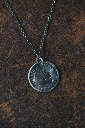 Lucky Sixpence Necklace Silver