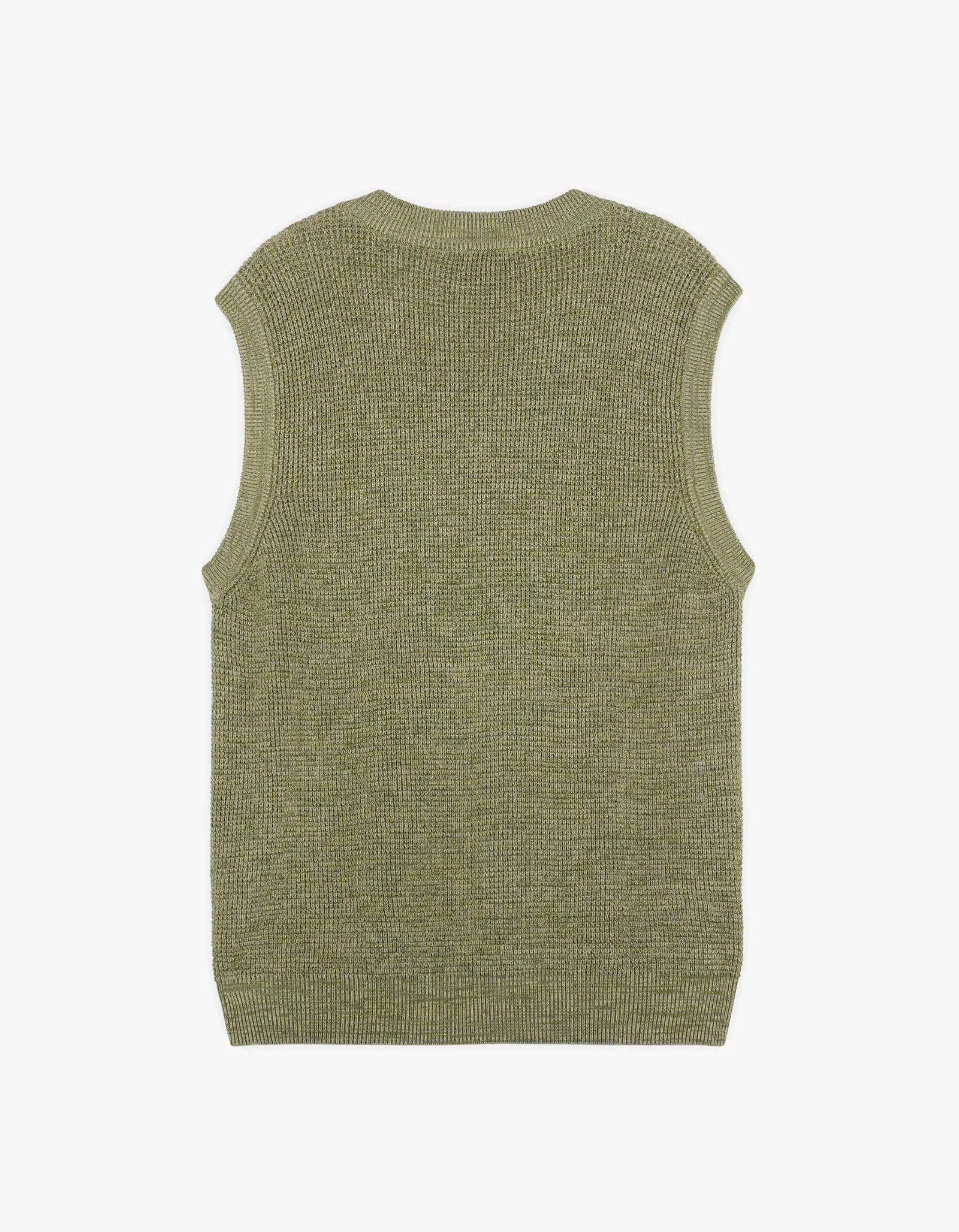 Maison Kitsune Handwriting Oversize Vest - Khaki Green Melange