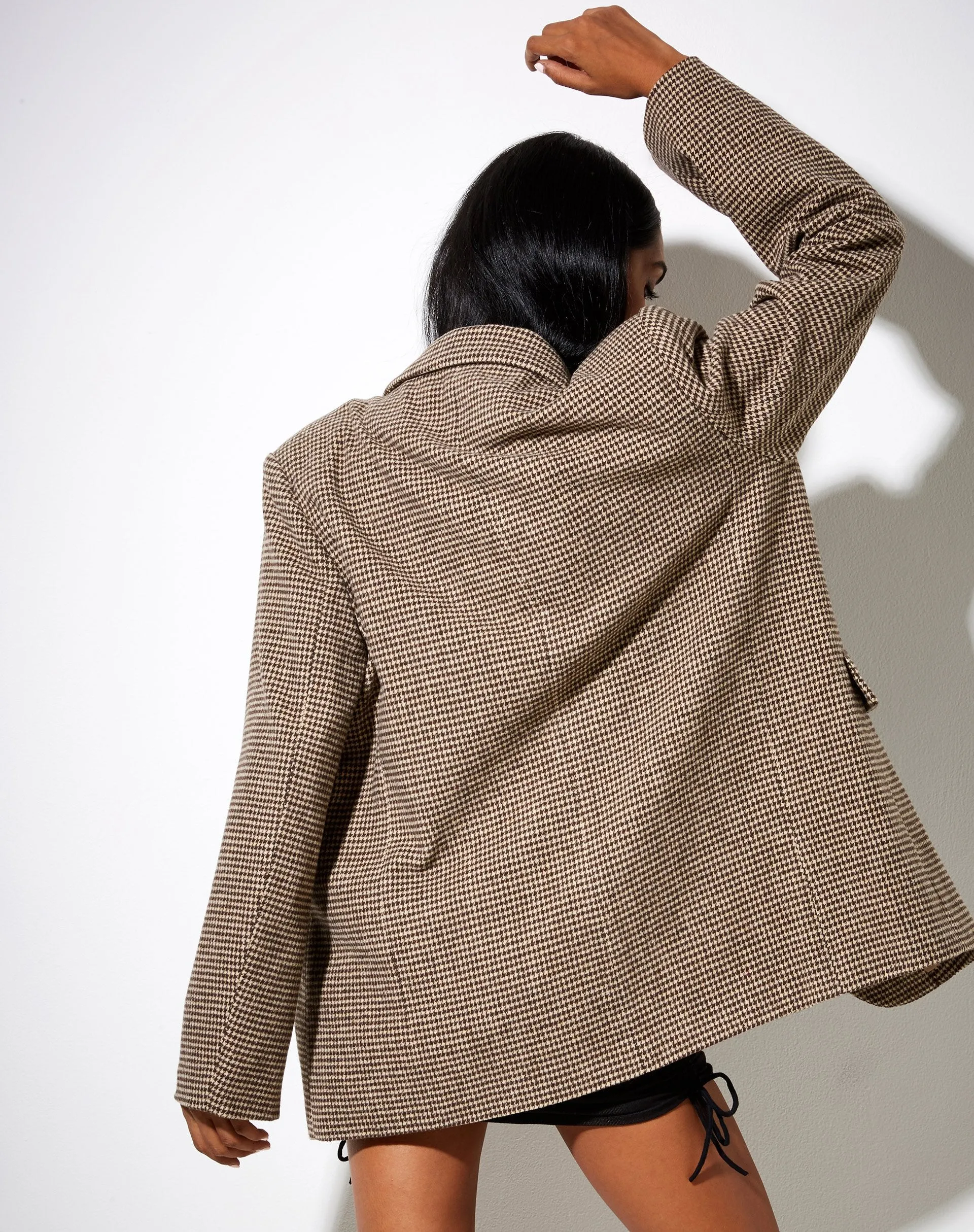 Maiwa Blazer in Houndstooth Brown