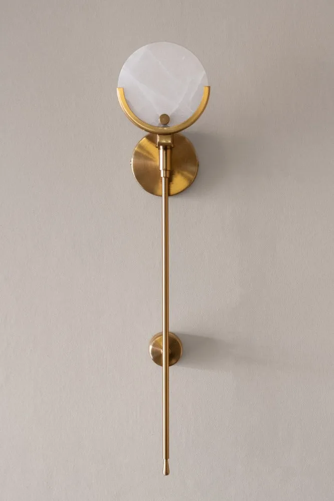 Marble Disc & Brass Wall Light