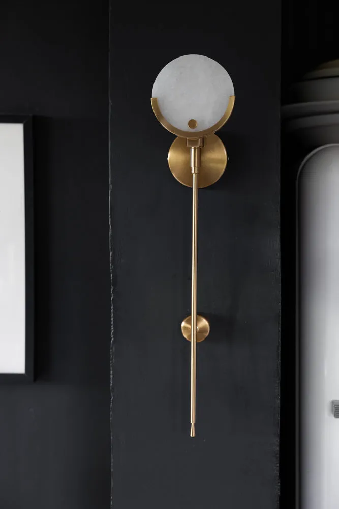 Marble Disc & Brass Wall Light