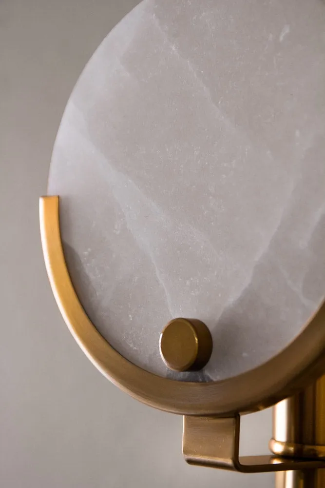 Marble Disc & Brass Wall Light