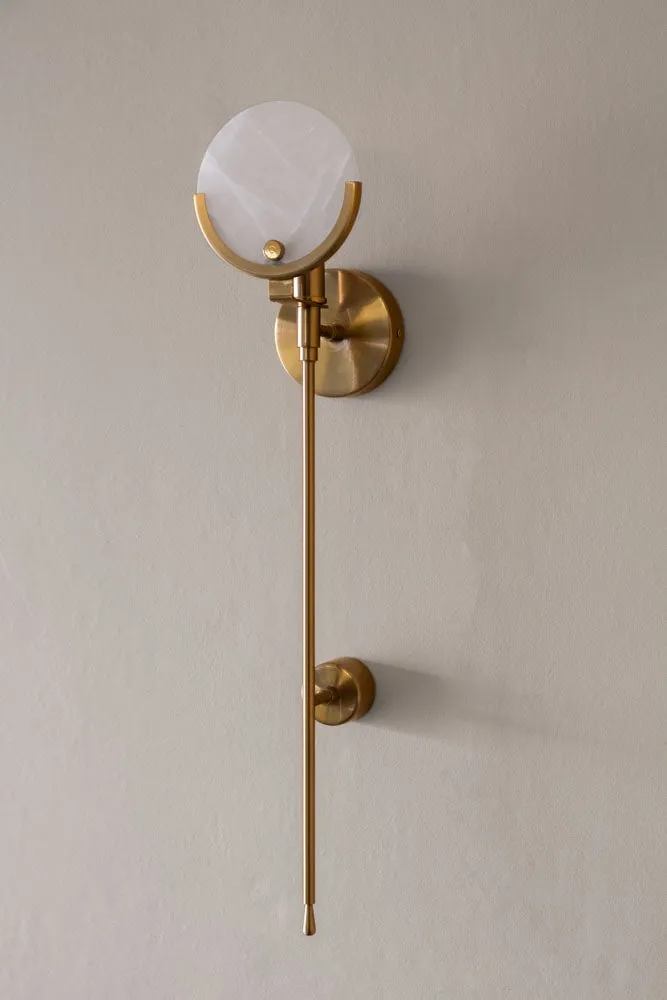 Marble Disc & Brass Wall Light