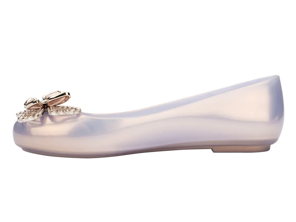 Melissa Sweet Love Fly AD Butterfly Embellished Gold Beige Ballerinas