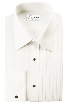 Milan Ivory Pleated Laydown Tuxedo Shirt