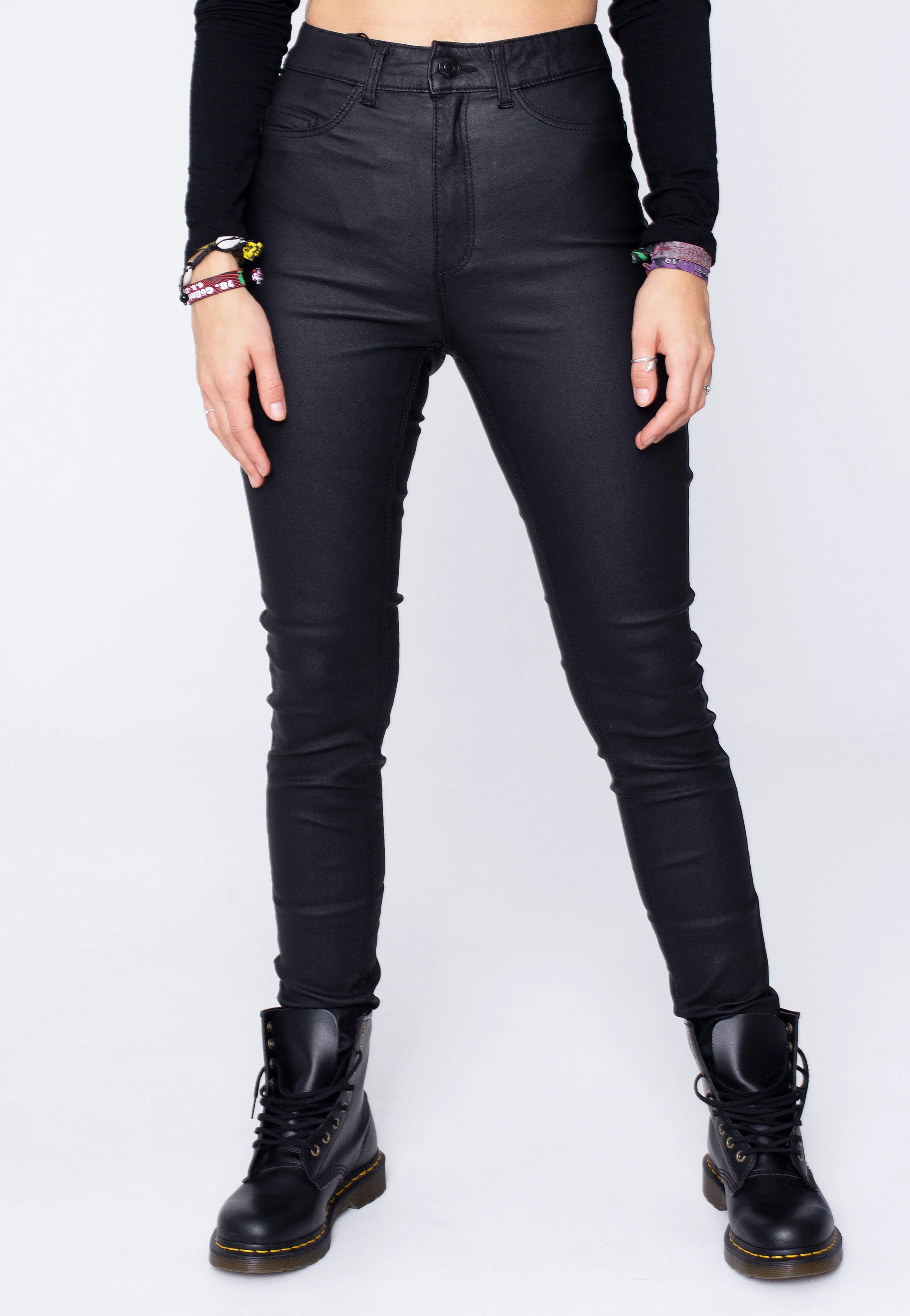 Noisy May - Callie Skinny Coated Black - Jeggings