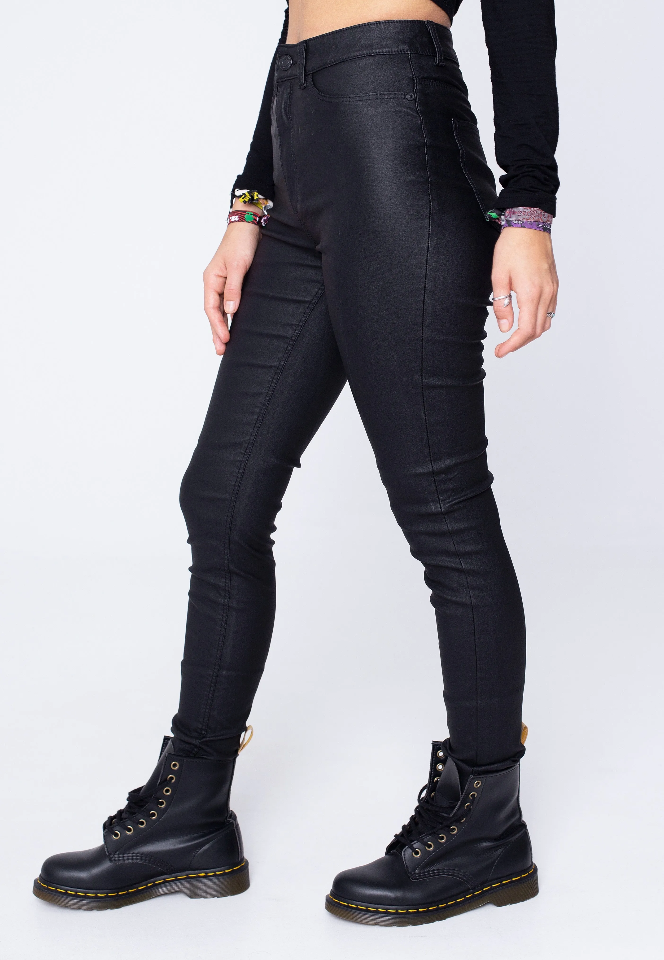 Noisy May - Callie Skinny Coated Black - Jeggings