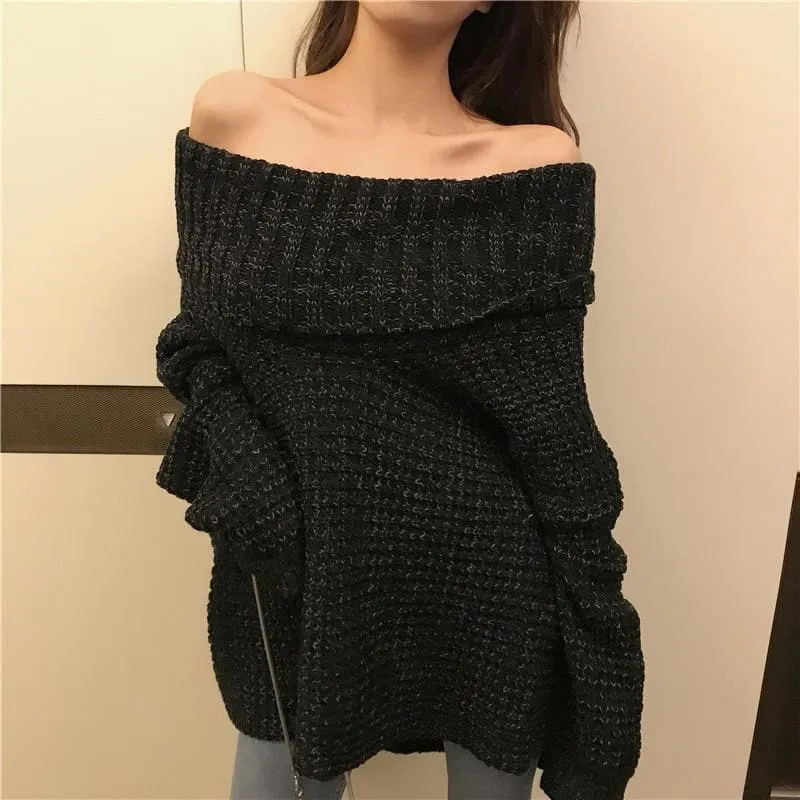 Off-The-Shoulder Knit Sweater