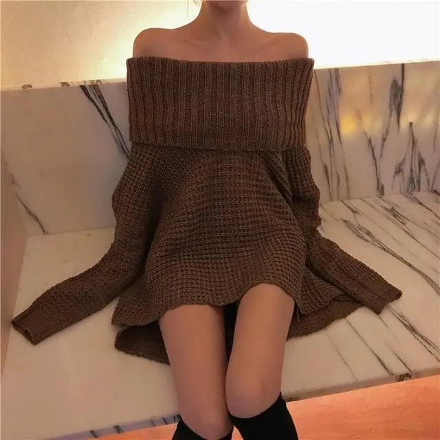 Off-The-Shoulder Knit Sweater