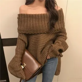 Off-The-Shoulder Knit Sweater