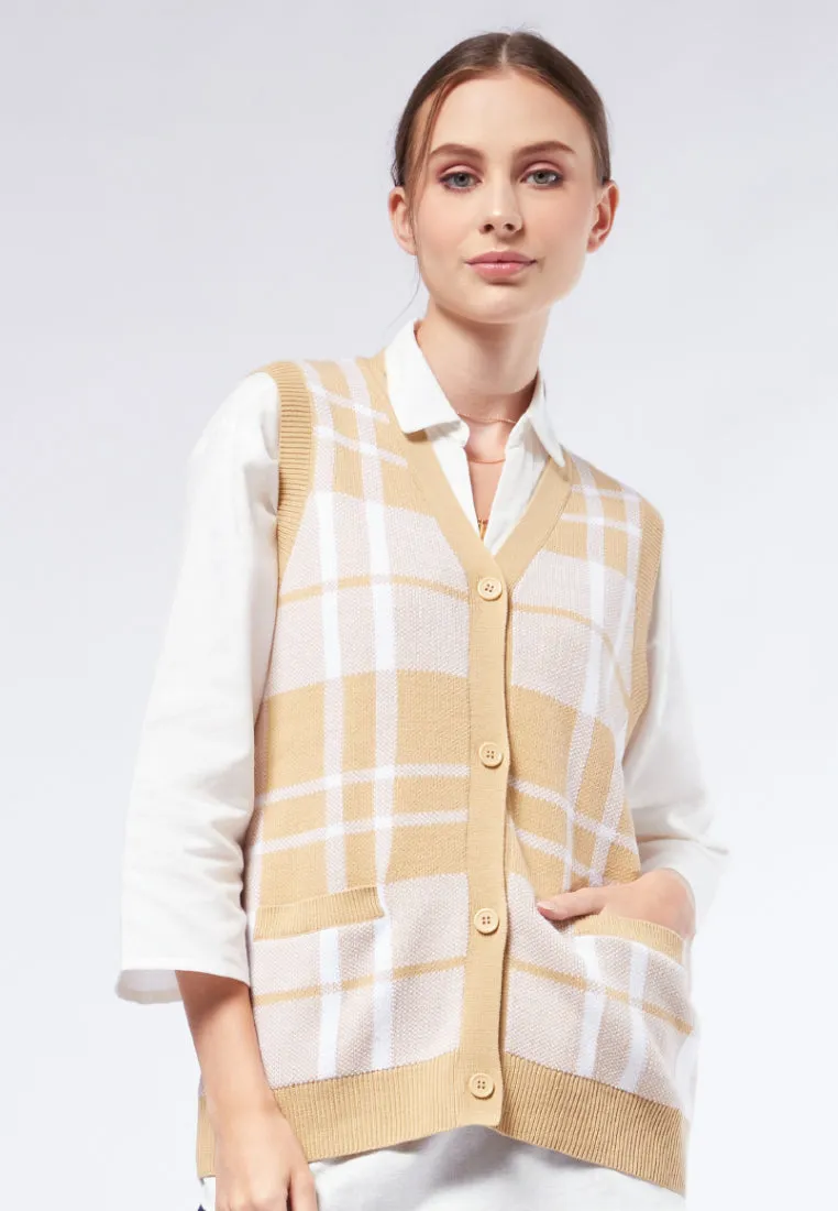 Oversized Check Vest