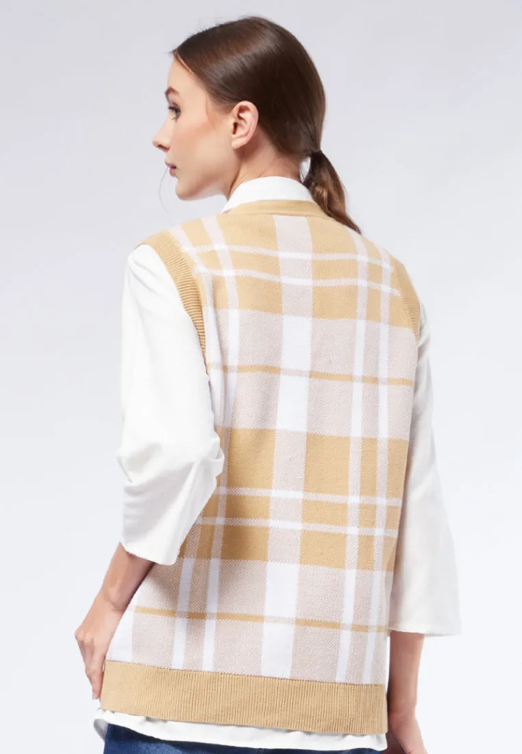 Oversized Check Vest