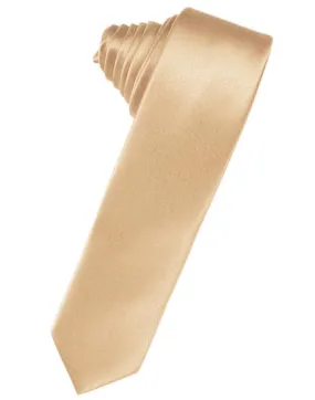 Peach Luxury Satin Skinny Necktie