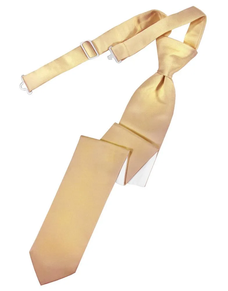 Peach Luxury Satin Skinny Necktie