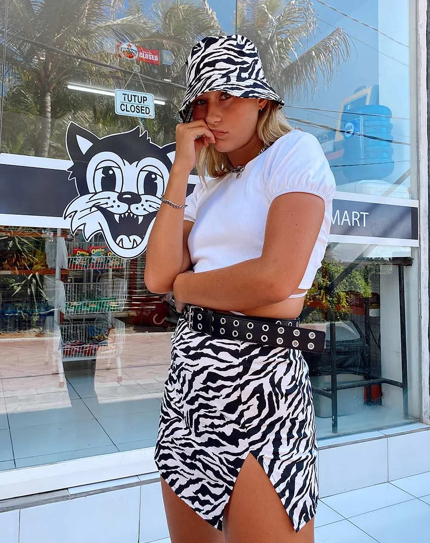 Pelmet Mini Skirt in 90's Zebra